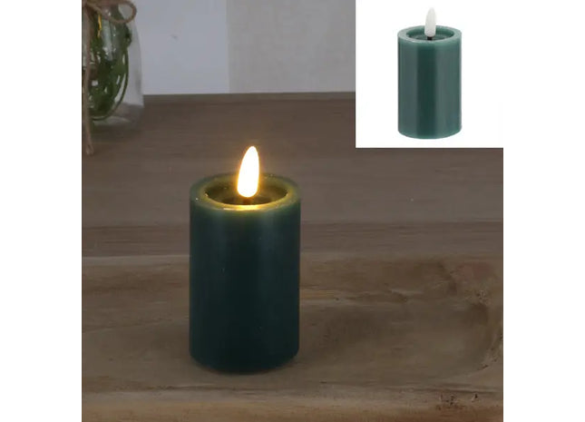 LED-Echtwachskerze 'SHINE', Grünes Wachs, 5x10cm - Umweltfreundliche Beleuchtung TK Gruppe® Grosshandel 