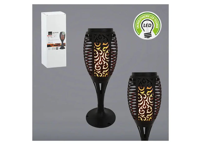 LED Fackel mit Realistischem Flammenflackern, Niedriges Profil, 33cm Hoch TK Gruppe® Grosshandel 