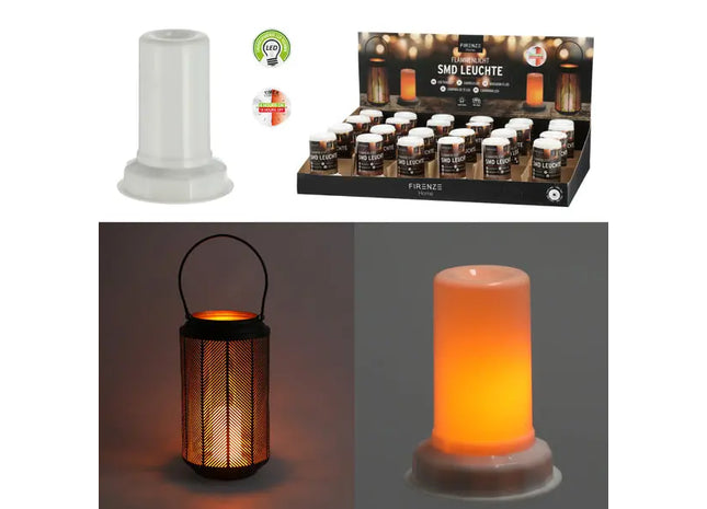LED-Flammenlampe mit Timer, 12x SMD - Realistisches Flammenlicht TK Gruppe® Grosshandel 