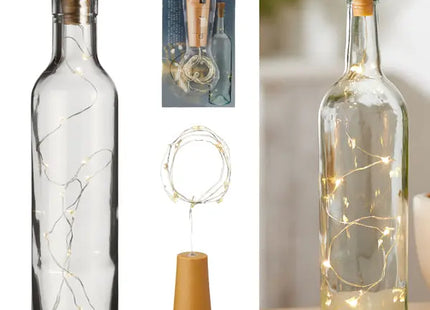 LED Flaschenbeleuchtung, 8 Leuchten, 75 cm - Stimmungsvolle Lichterkette TK Gruppe® Grosshandel 