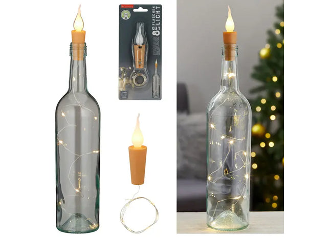 LED Flaschenkerzenlicht, 8 Glühbirnen - Dekorative Beleuchtung für Flaschen TK Gruppe® Grosshandel 