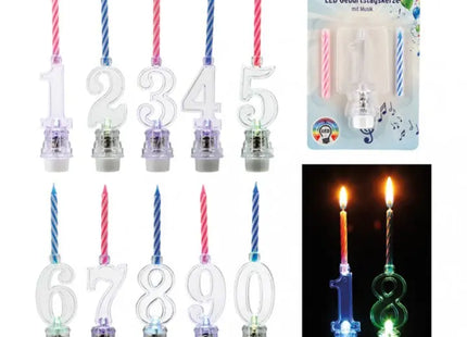 LED-Geburtstagskerze mit Musik, 3-teiliges Set – Feierliches Ambiente TK Gruppe® Grosshandel 