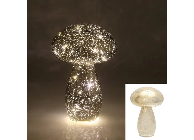 LED Glaspilz Leuchte, Zauberhafte Dekoration, Ca. 21cm Hoch TK Gruppe® Grosshandel 