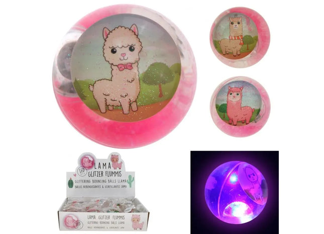 LED Glitzer Flummi Lama 65 mm TK Gruppe® Grosshandel 