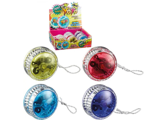 LED Glow Spin Top, 4 Assorted Colors - Display Pack for Fun Light-Up Playtime TK Gruppe® Grosshandel 