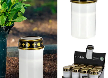 LED Grabkerze, Weißes Flimmerlicht, Höhe ca. 12cm TK Gruppe® Grosshandel 