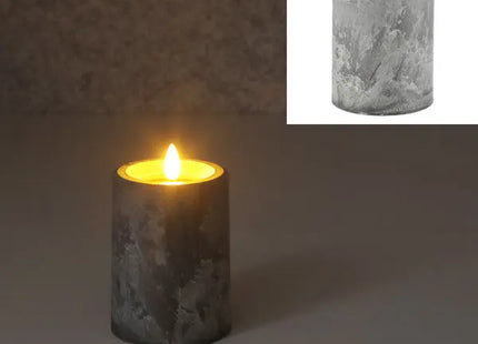 LED-Kerze in Betonoptik, S, 7,5x10 cm hoch – Realistische, sichere Dekobeleuchtung TK Gruppe® Grosshandel 