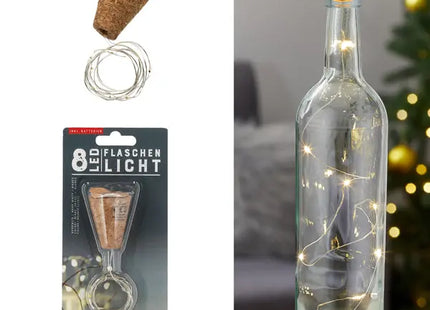 LED Korken Flaschenbeleuchtung - 75cm Lichterkette mit 8 LEDs, Ideal für Dekorative Akzente TK Gruppe® Grosshandel 