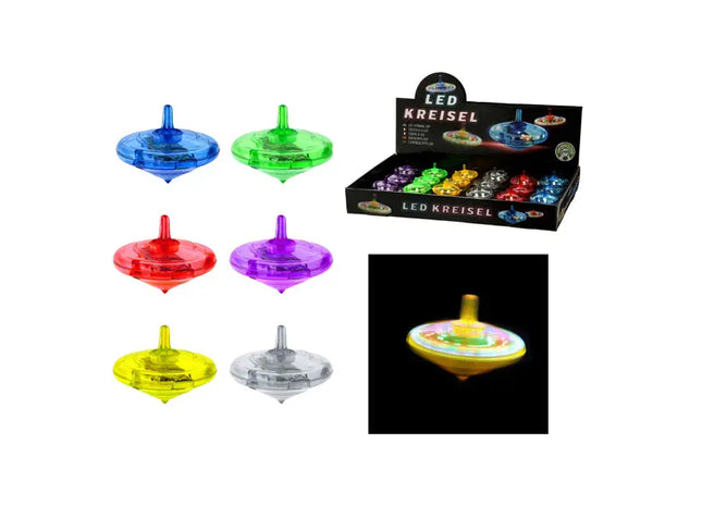 LED Kreisel, 6er-Set, Durchmesser ca. 5cm – Buntes Spielzeug für Kinder TK Gruppe® Grosshandel 