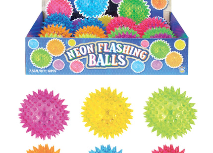 LED Leuchtball für Hunde, Spikey Robuster Spielball mit Licht, 7,5 cm, 6Er-Pack, Mehrfarbig TK Gruppe® Grosshandel 