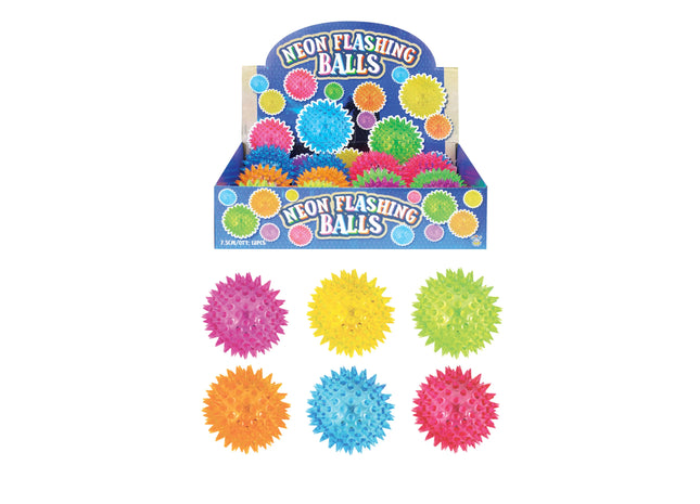 LED Leuchtball für Hunde, Spikey Robuster Spielball mit Licht, 7,5 cm, 6Er-Pack, Mehrfarbig TK Gruppe® Grosshandel 