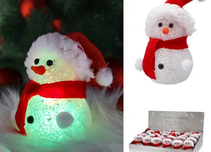 LED Leuchte Schneemann, 12cm Hoch, Weihnachtliche Tischdekoration TK Gruppe® Grosshandel 
