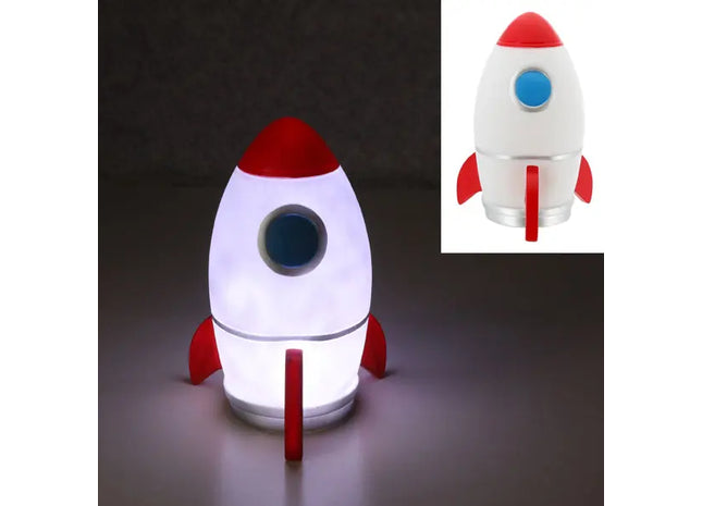 LED Leuchte Spaceman Rakete, Futuristisches Nachtlicht, Ca. 23 cm Hoch TK Gruppe® Grosshandel 