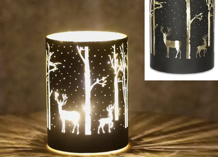 LED-Lichtglas mit Winterlandschaft, 12 cm hoch, 2er Set TK Gruppe® Grosshandel 