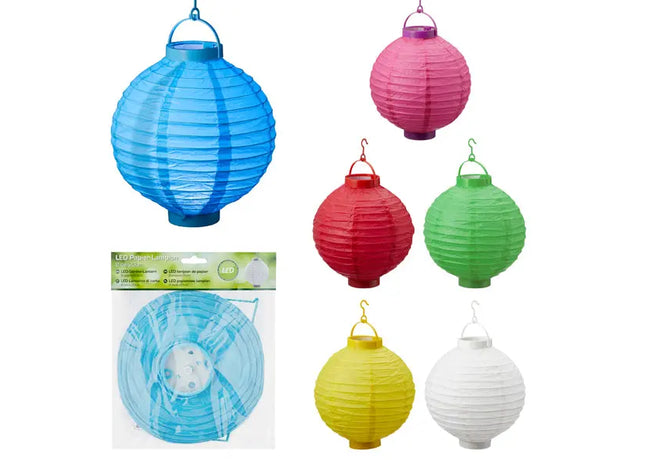 LED Papierlampions, Rund 20 cm, Einfarbig, Set aus 6 Stück TK Gruppe® Grosshandel 