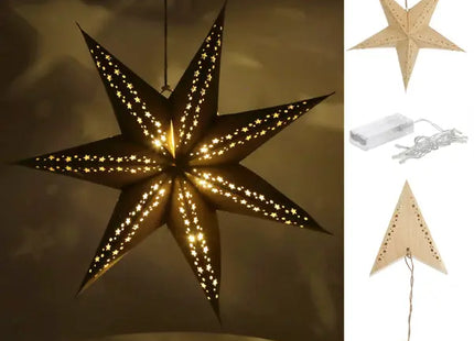 LED-Papierstern mit Zeitschaltuhr, Durchmesser 40 cm – Energiesparend TK Gruppe® Grosshandel 