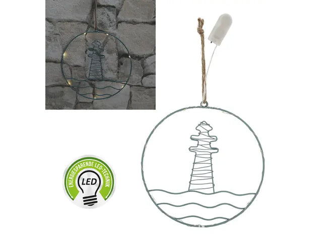 LED Pendelleuchte aus Metall im Leuchtturm-Design, ca. 20cm Durchmesser TK Gruppe® Grosshandel 