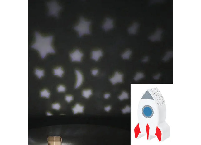 LED Projektor Nachtlicht - Sternenhimmel, Spaceman, Rakete Design, ca. 15cm hoch TK Gruppe® Grosshandel 