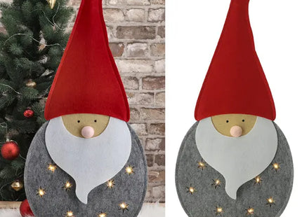 LED Santa Filz stehend grau, ca. 62 cm – Stilvoller Weihnachtsmann | Moderne Weihnachtsbeleuchtung TK Gruppe® Grosshandel 