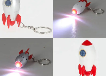 LED Schlüsselanhänger Spaceman Rakete, 2er-Set, Leuchtendes Weltraum-Design TK Gruppe® Grosshandel 