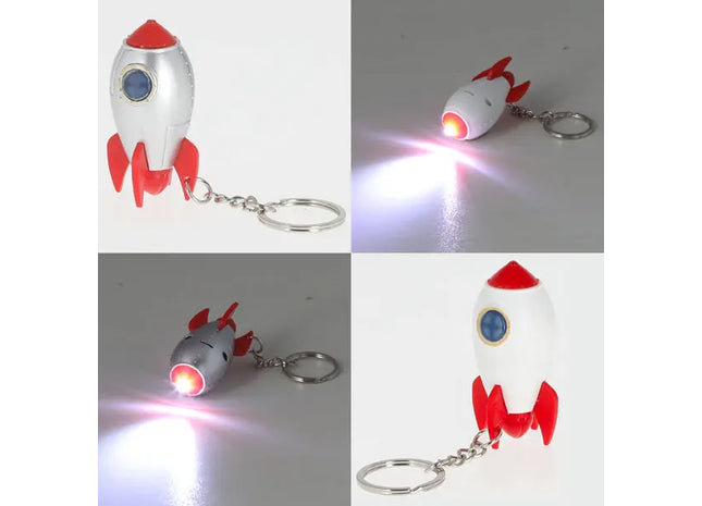 LED Schlüsselanhänger Spaceman Rakete, 2er-Set, Leuchtendes Weltraum-Design TK Gruppe® Grosshandel 