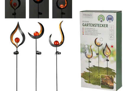 LED Solar Gartenstecker, Höhe ca. 90cm, 3er-Set – Effiziente Außenbeleuchtung TK Gruppe® Grosshandel 