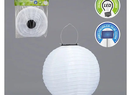 LED Solar Lampion OUTDOOR, weiß, groß, 30cm - Stilvolle und nachhaltige Gartenleuchte TK Gruppe® Grosshandel 