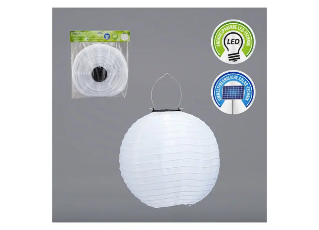 LED Solar Lampion OUTDOOR, weiß, groß, 30cm - Stilvolle und nachhaltige Gartenleuchte TK Gruppe® Grosshandel 