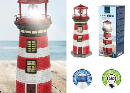LED Solar-Leuchtturm, Maritime Dekoration, 38cm Hoch TK Gruppe® Grosshandel 