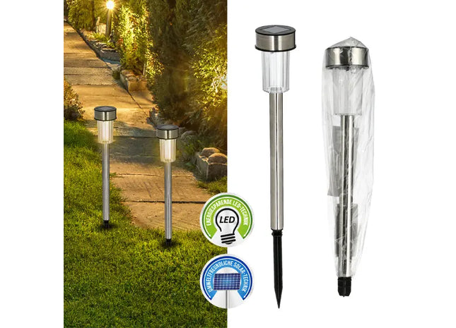 LED Solarleuchten Gartenstecker, Dekorative Außenbeleuchtung, 36x4,5cm TK Gruppe® Grosshandel 