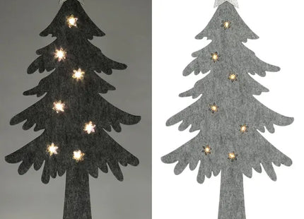 LED Tannenbaum Filz stehend grau, 67 cm – Moderne Festliche Deko | Stilvoller Filz-Tannenbaum mit Beleuchtung TK Gruppe® Grosshandel 