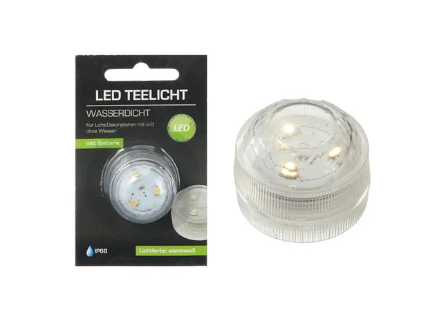 LED-Teelicht, wasserdicht, 3 SMD LEDs, 3 cm Durchmesser - Unterwasserdeko für Feste TK Gruppe® Grosshandel 