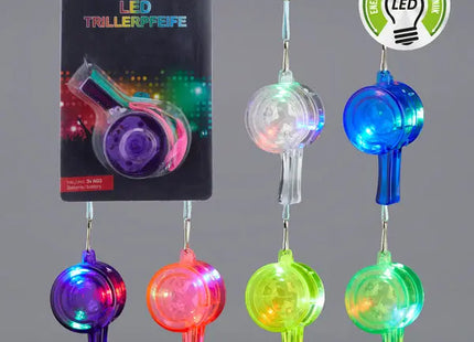 LED Trillerpfeifen, ca. 6cm, 6er-Set – Ideal für Partys und Sicherheit TK Gruppe® Grosshandel 