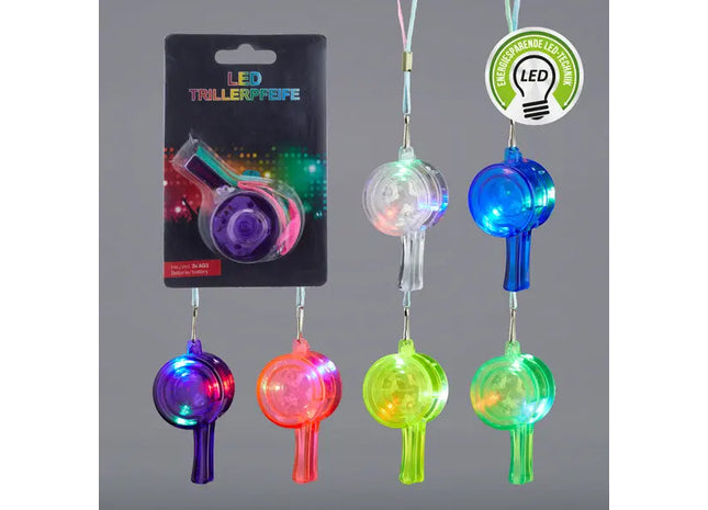 LED Trillerpfeifen, ca. 6cm, 6er-Set – Ideal für Partys und Sicherheit TK Gruppe® Grosshandel 