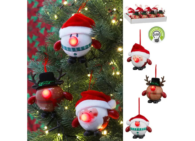 LED Weihnachtsbaumfiguren, 3er-Set, 10cm - Festliche Deko TK Gruppe® Grosshandel 