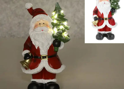 LED-Weihnachtsmann mit Leucht-Tannenbaum, Festtagsdeko, 20 cm Höhe TK Gruppe® Grosshandel 