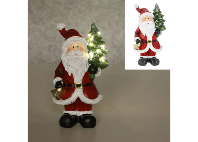 LED-Weihnachtsmann mit Leucht-Tannenbaum, Festtagsdeko, 20 cm Höhe TK Gruppe® Grosshandel 
