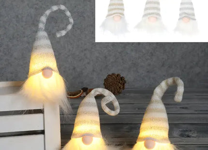 LED Wichtel – 3er Set, Leuchtende Weihnachtsdeko, ca. 26cm Höhe, Festliche Beleuchtung TK Gruppe® Grosshandel 