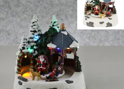 LED-Winterlandschaft mit Hund und Schlitten, Bezaubernde Feiertagsdeko, 20x21cm TK Gruppe® Grosshandel 