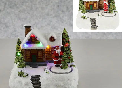 LED-Winterlandschaft mit drehendem Weihnachtsmann, Festliche Deko, 17x15cm TK Gruppe® Grosshandel 