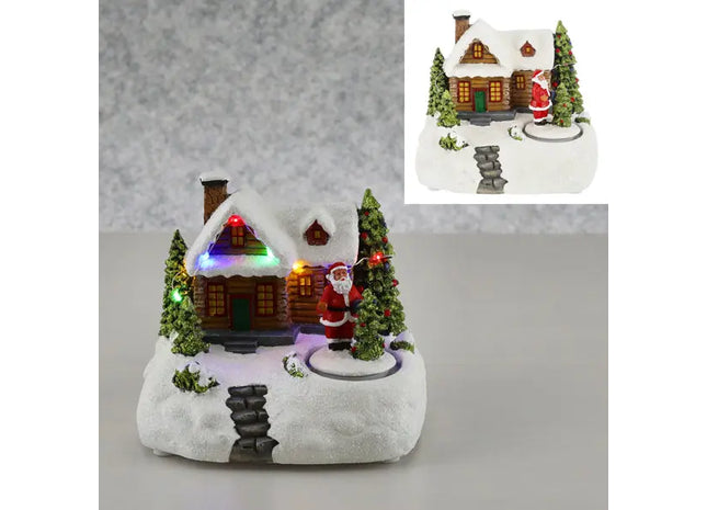 LED-Winterlandschaft mit drehendem Weihnachtsmann, Festliche Deko, 17x15cm TK Gruppe® Grosshandel 