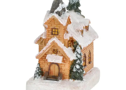 LED-beleuchtete Miniaturkirche, Kompakte Deko-Kirche 11cm Hoch TK Gruppe® Grosshandel 
