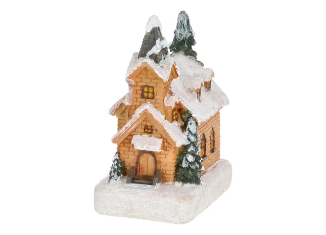 LED-beleuchtete Miniaturkirche, Kompakte Deko-Kirche 11cm Hoch TK Gruppe® Grosshandel 