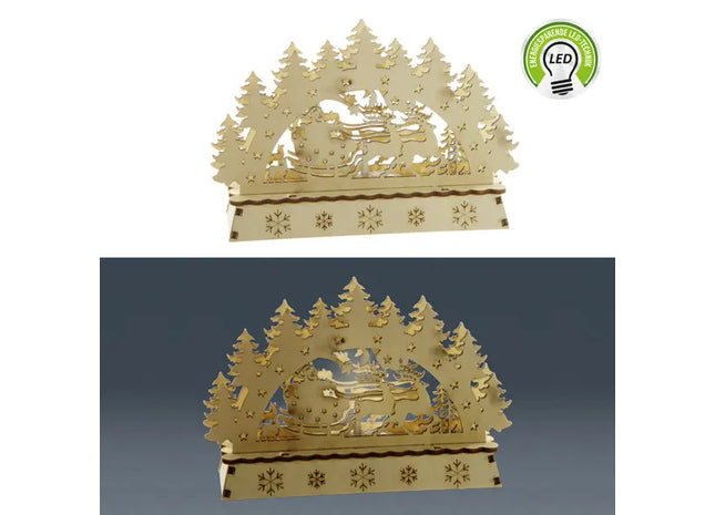 LED-beleuchteter Pyramiden-Schlitten, Ca. 10 cm - Festliche Beleuchtung TK Gruppe® Grosshandel 