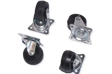 LENKROLLERSATZ - GUMMI 32MM RUBBER 4X: Hochbelastbarer Lenkrollensatz - 32mm Gummilenkrollen (4er-Pack) für reibungslose Mobilität TK Gruppe® Grosshandel 