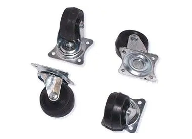 LENKROLLERSATZ - GUMMI 32MM RUBBER 4X: Hochbelastbarer Lenkrollensatz - 32mm Gummilenkrollen (4er-Pack) für reibungslose Mobilität TK Gruppe® Grosshandel 