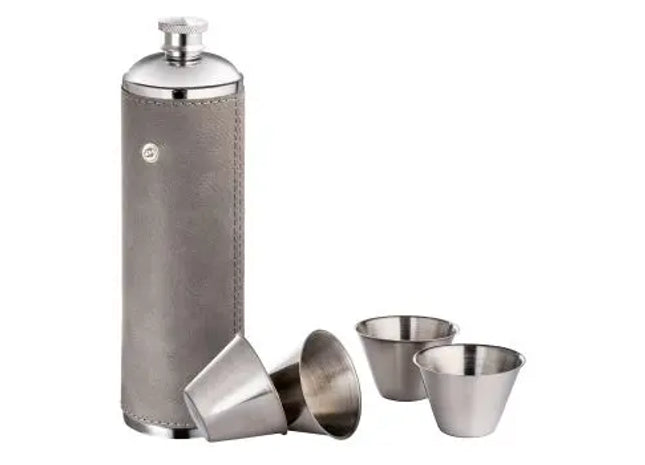 LISSABON Urbaner Flachmann in Schickem Grau – Stilvoll Unterwegs TK Gruppe® Grosshandel 