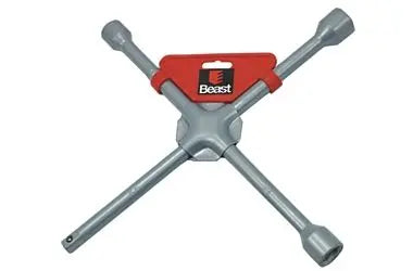 LKW-KREUZSCHLUSSEL: Robuster LKW-Kreuzschlüssel - Multifunktionaler Radmutternschlüssel für LKW-Reifenwechsel TK Gruppe® Grosshandel 