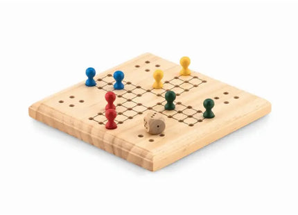 LUDO Reiseversion aus Holz - Portables und Klassisches Brettspiel TK Gruppe® Grosshandel 