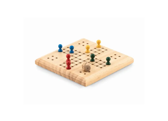 LUDO Reiseversion aus Holz - Portables und Klassisches Brettspiel TK Gruppe® Grosshandel 